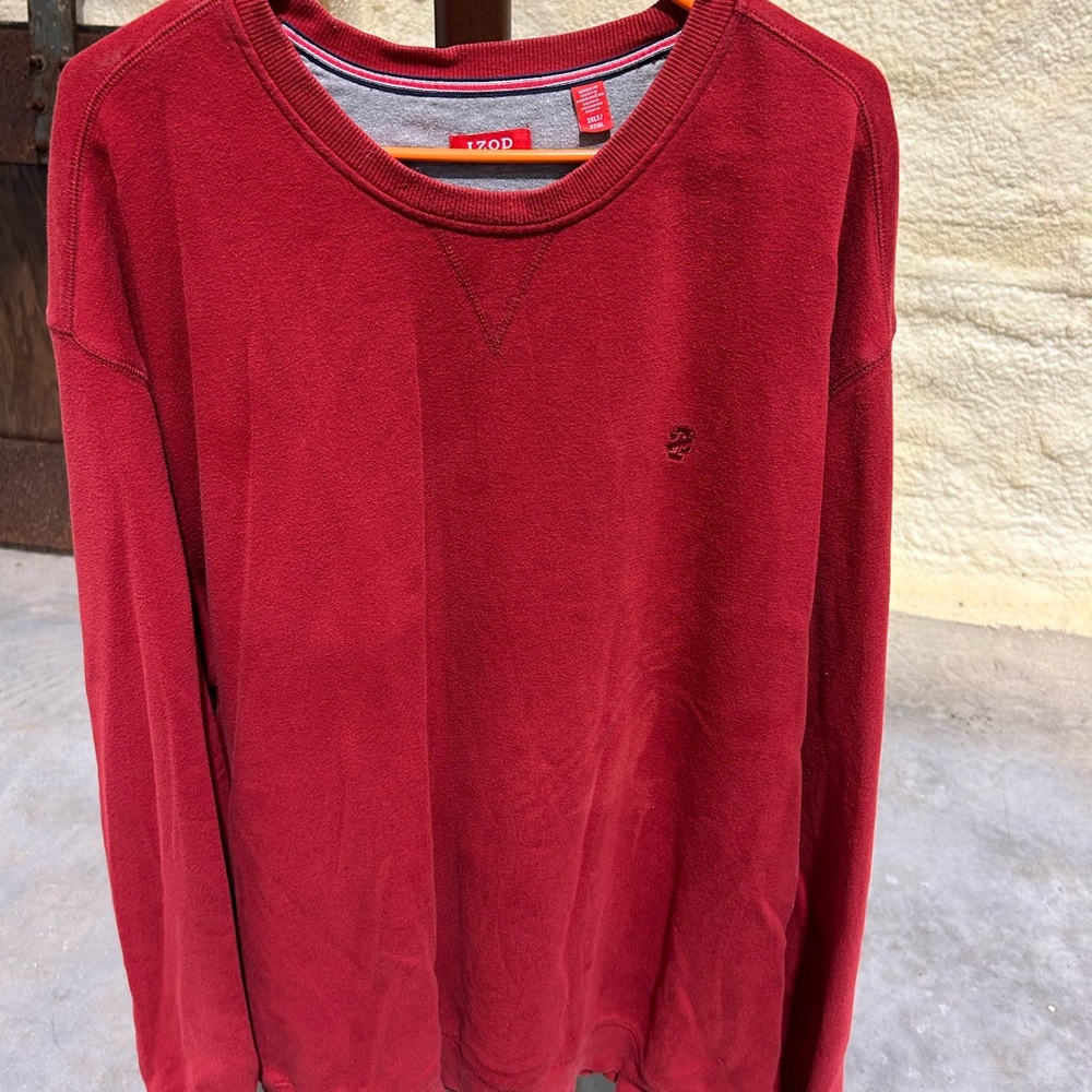 IZOD Red and Gray Crewneck Top